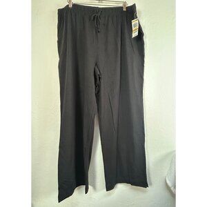 Karen Scott Sport Womens Black Drawstring Waist Straight Leg Pants Size 3X New